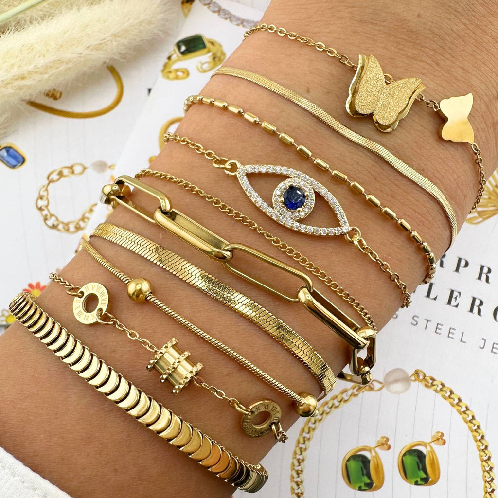 18K Gold Plated Evil Eye Bracelet