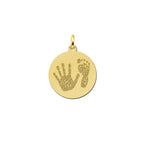 Handprint/Footprint Charm Necklace - 18K Solid Gold