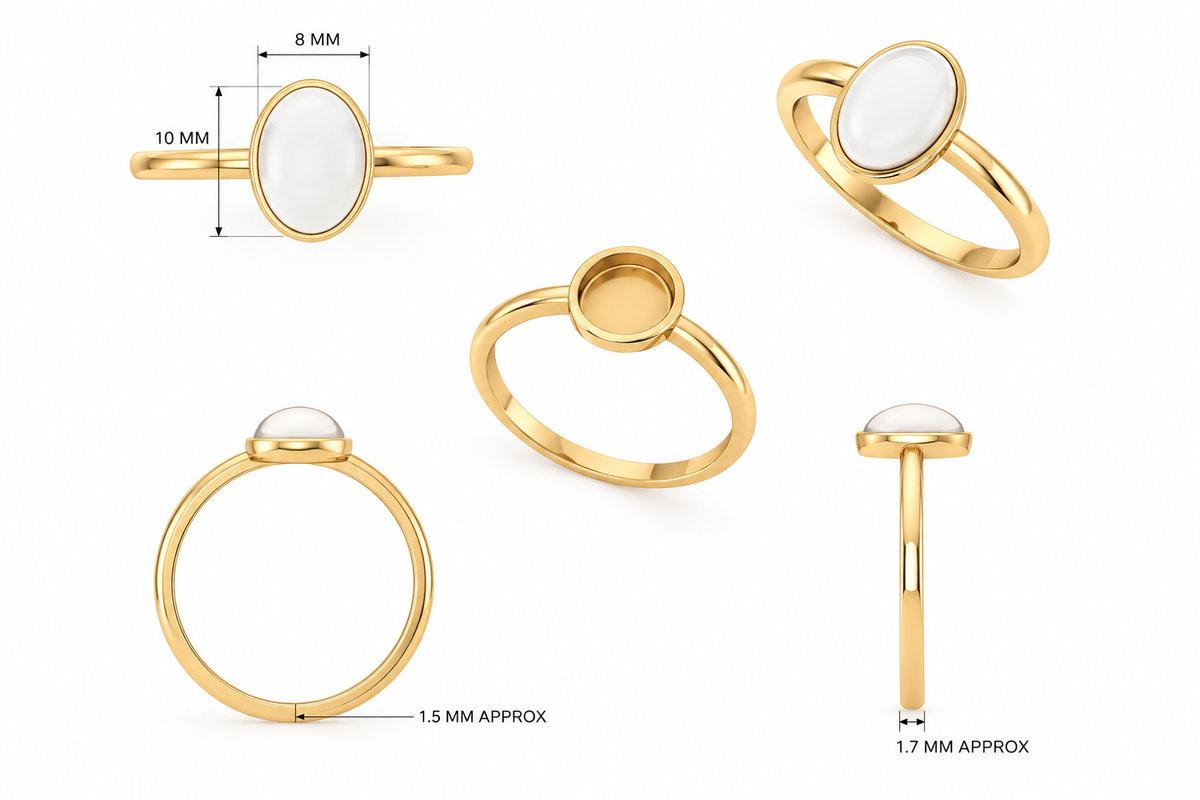 Solid Gold Oval Ring