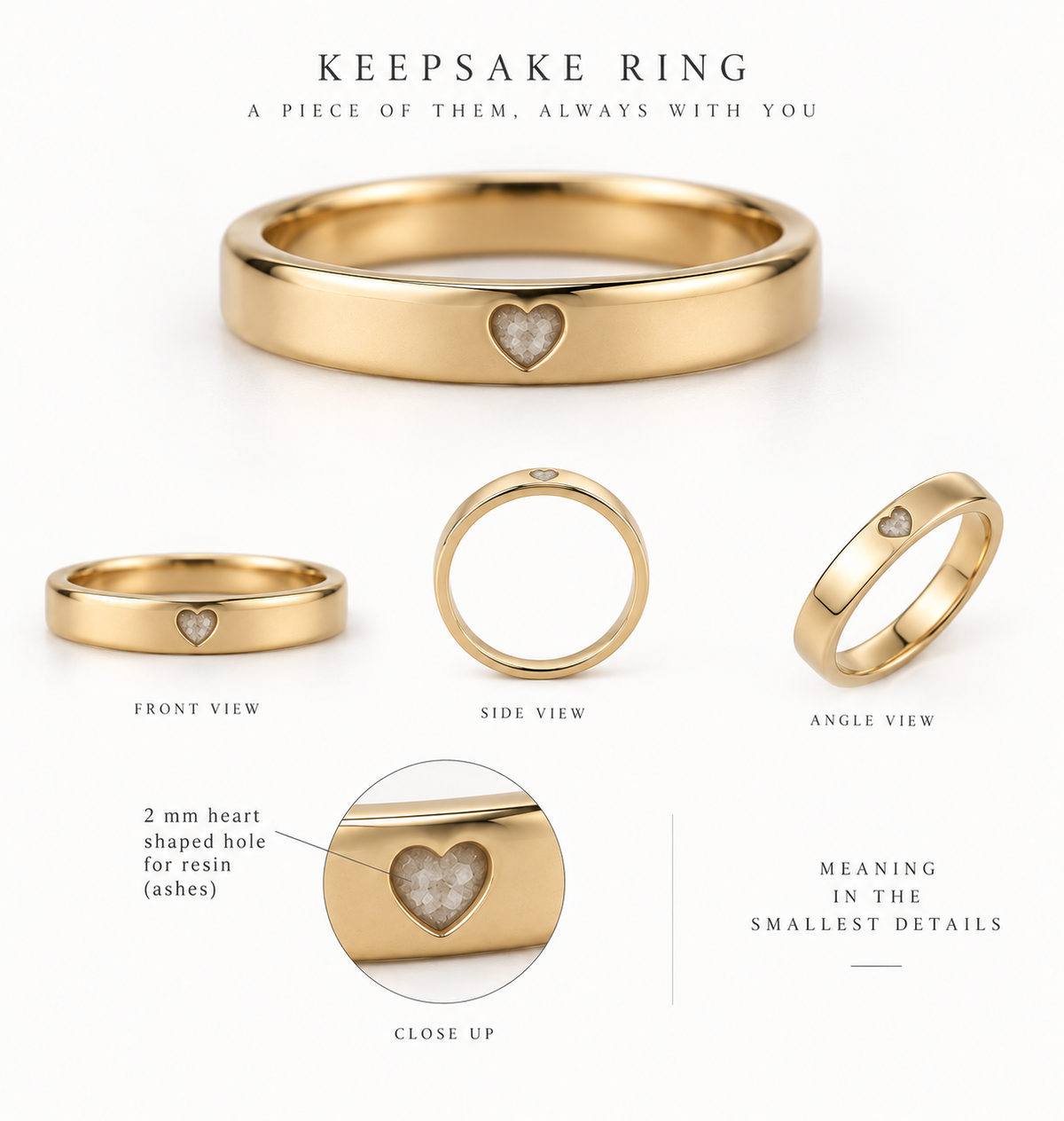 Solid Gold 'Heart Within' Ring