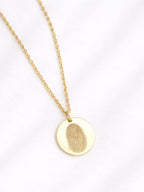 Fingerprint Charm Necklace - 18K Solid Gold