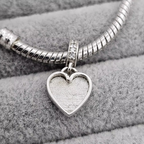 Sterling Silver Heart Dangle Pandora Bead
