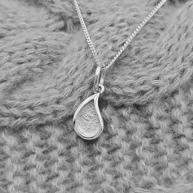 Sterling Silver Milk Drop Charm Necklace
