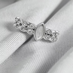 Sterling Silver Double CZ Marquise Ring