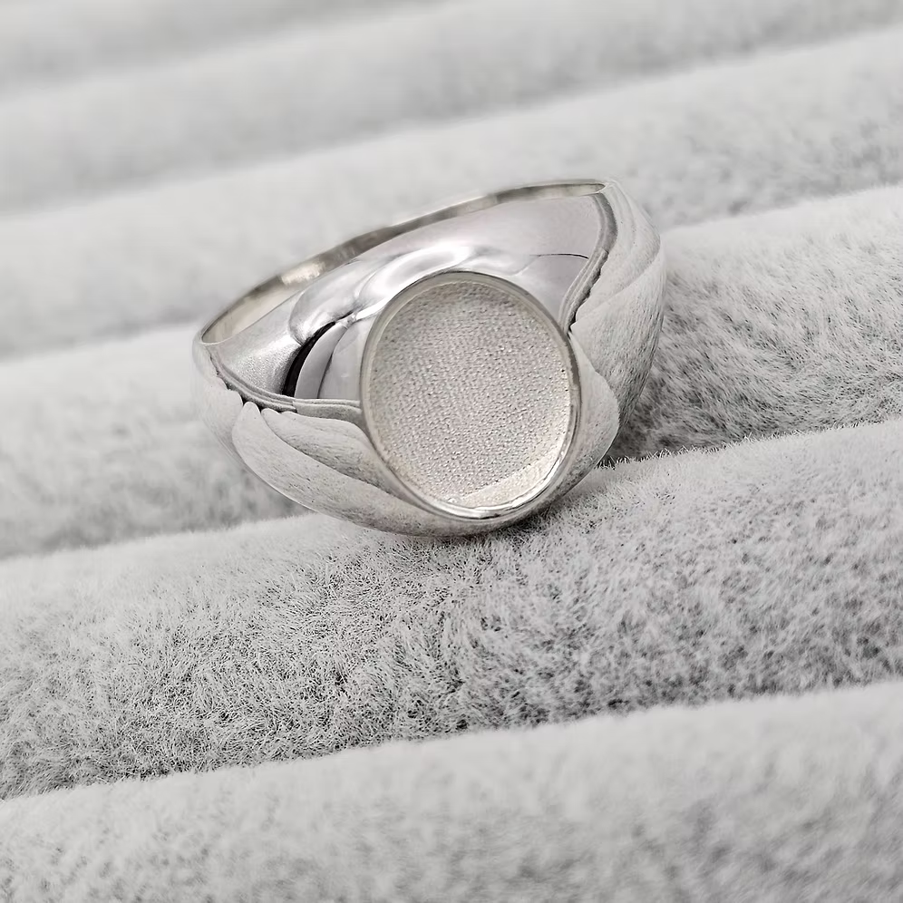 Sterling Silver Oval Signet Ring