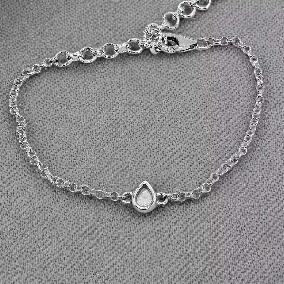 Sterling Silver Pear Bracelet