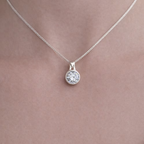 Sterling Silver 'Hidden Within' Circle CZ Necklace