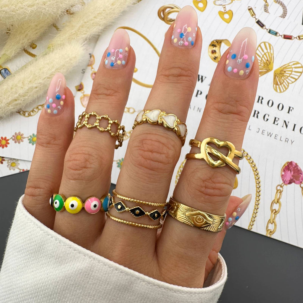 18K Gold Plated Evil Eye Ring