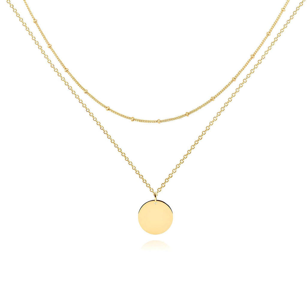18K Gold Plated Double Layer Disc Necklace