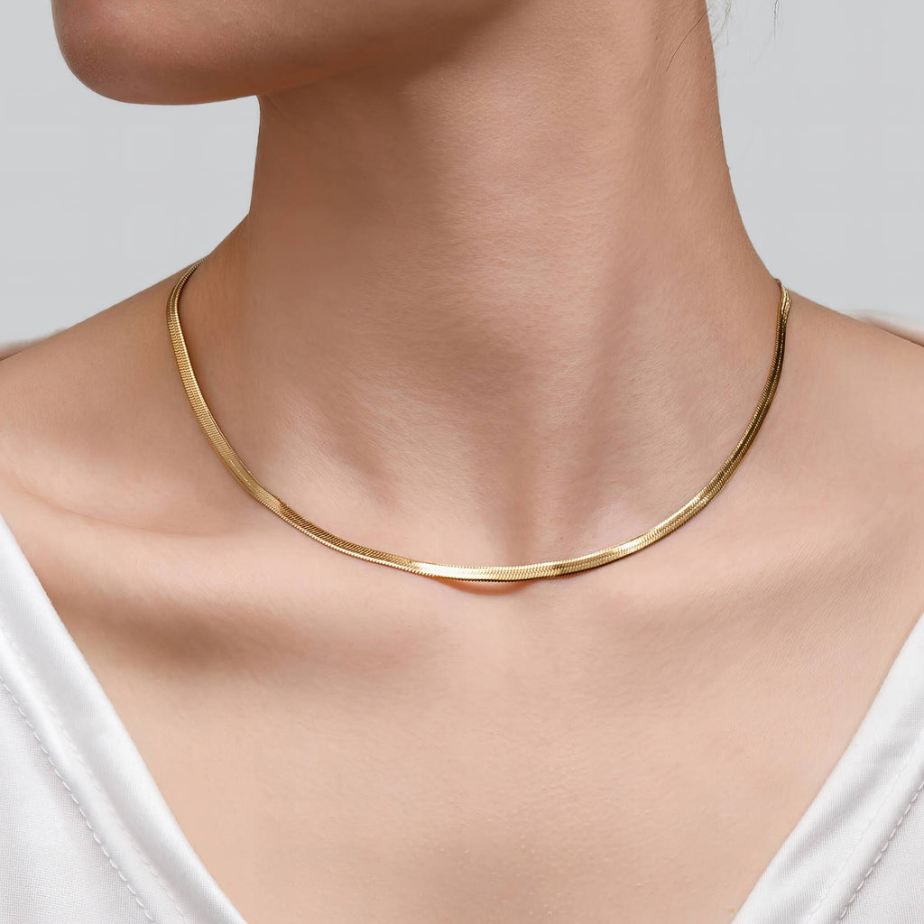 18K Gold Plated Smooth Chain Necklace