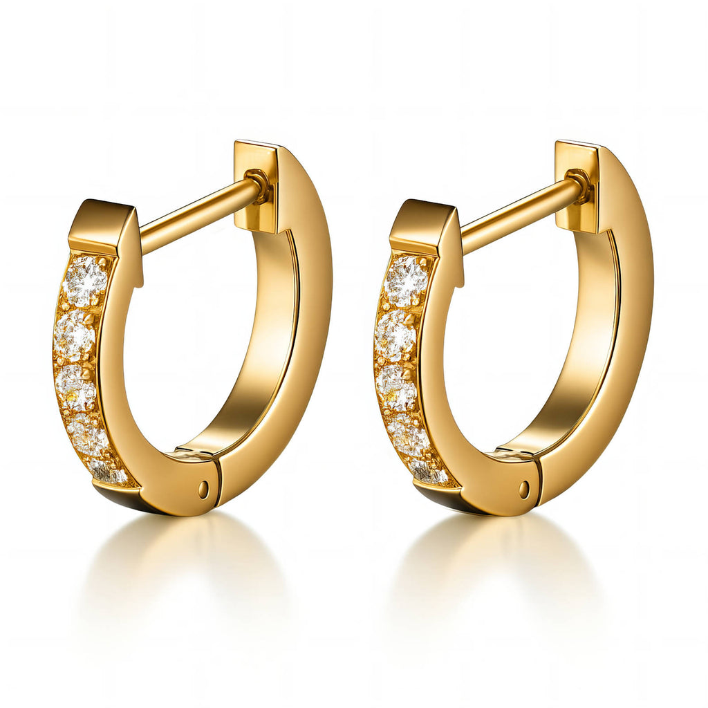 Half Crystal Hoop Earrings