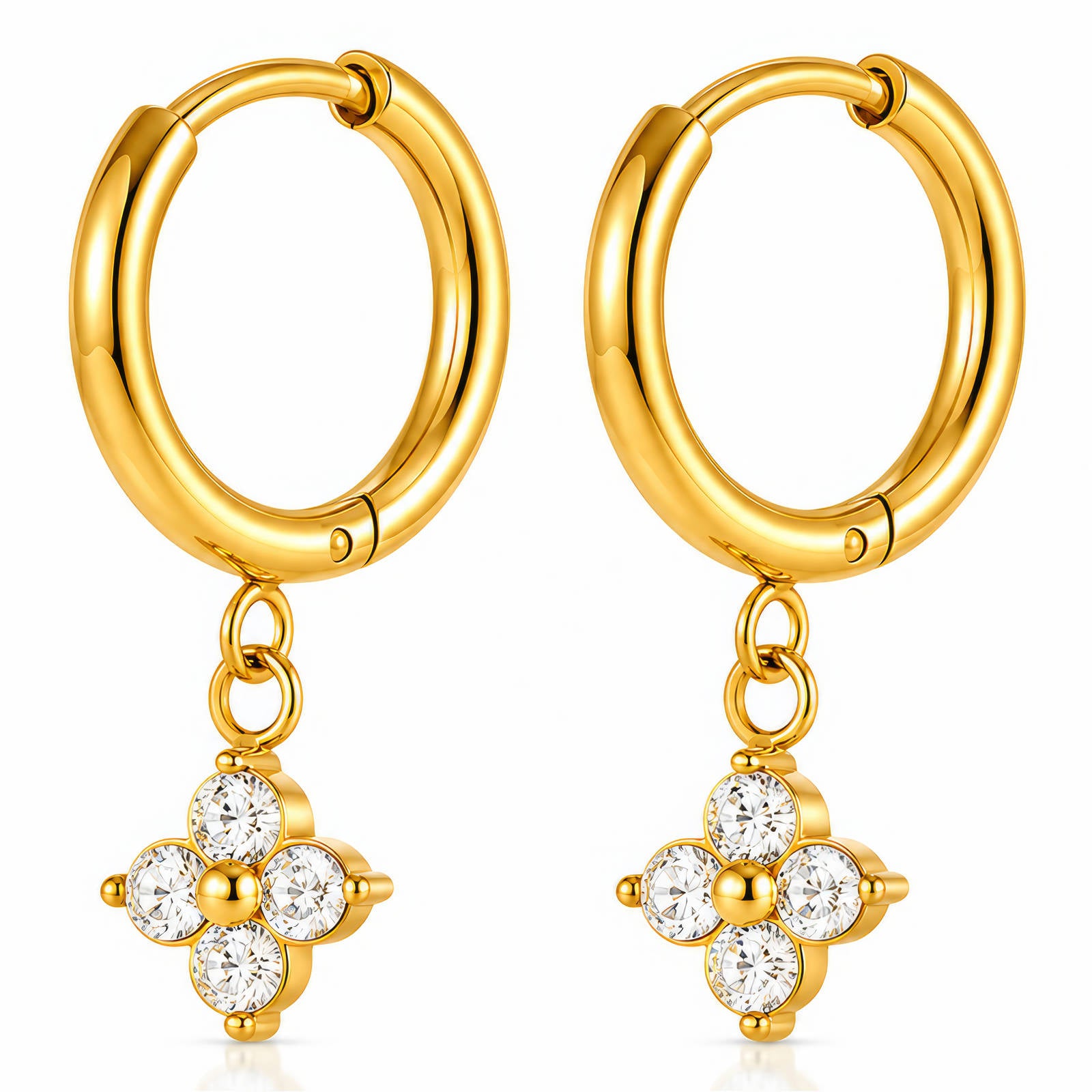 Flowers Hoops Earrings