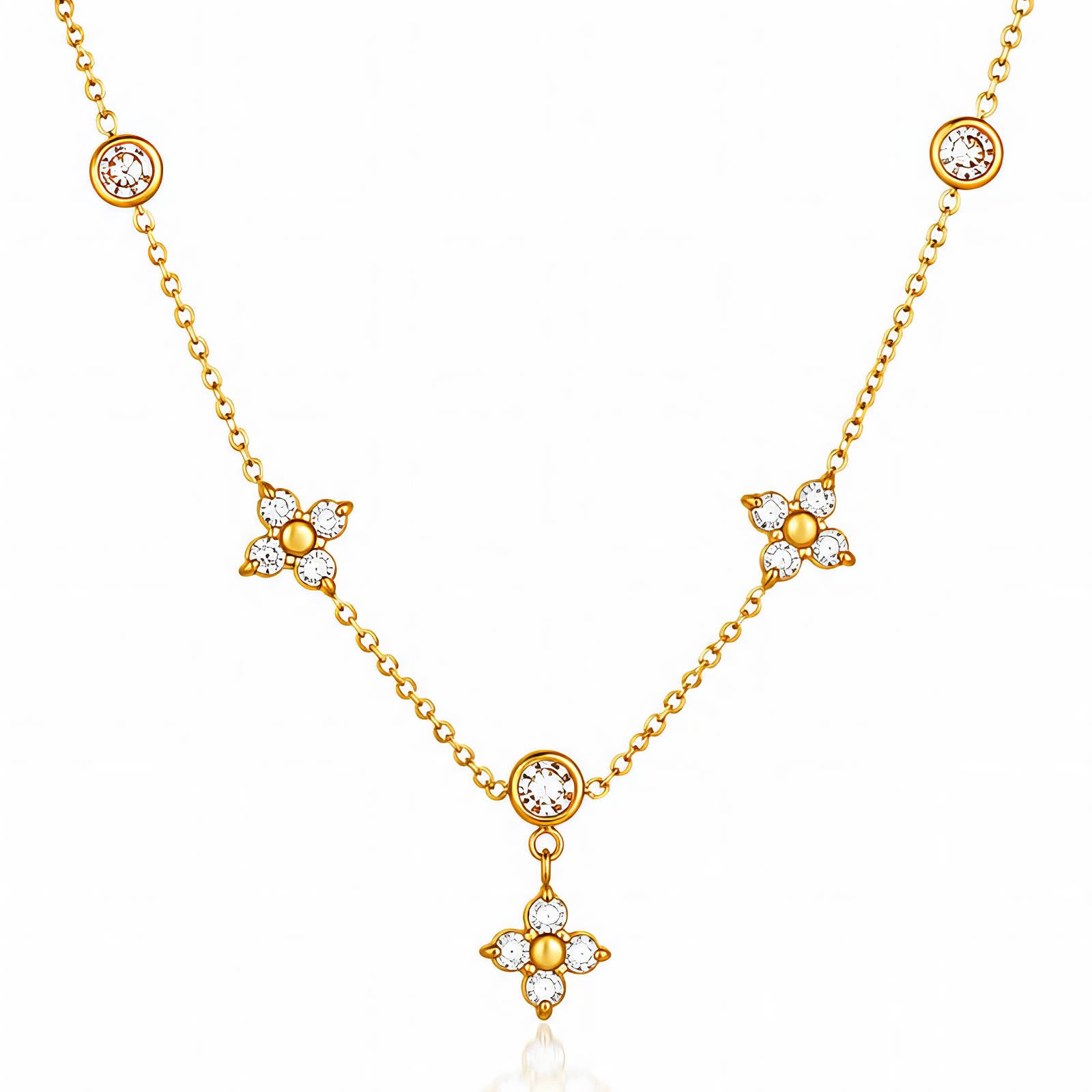 Flower Bezel Necklace