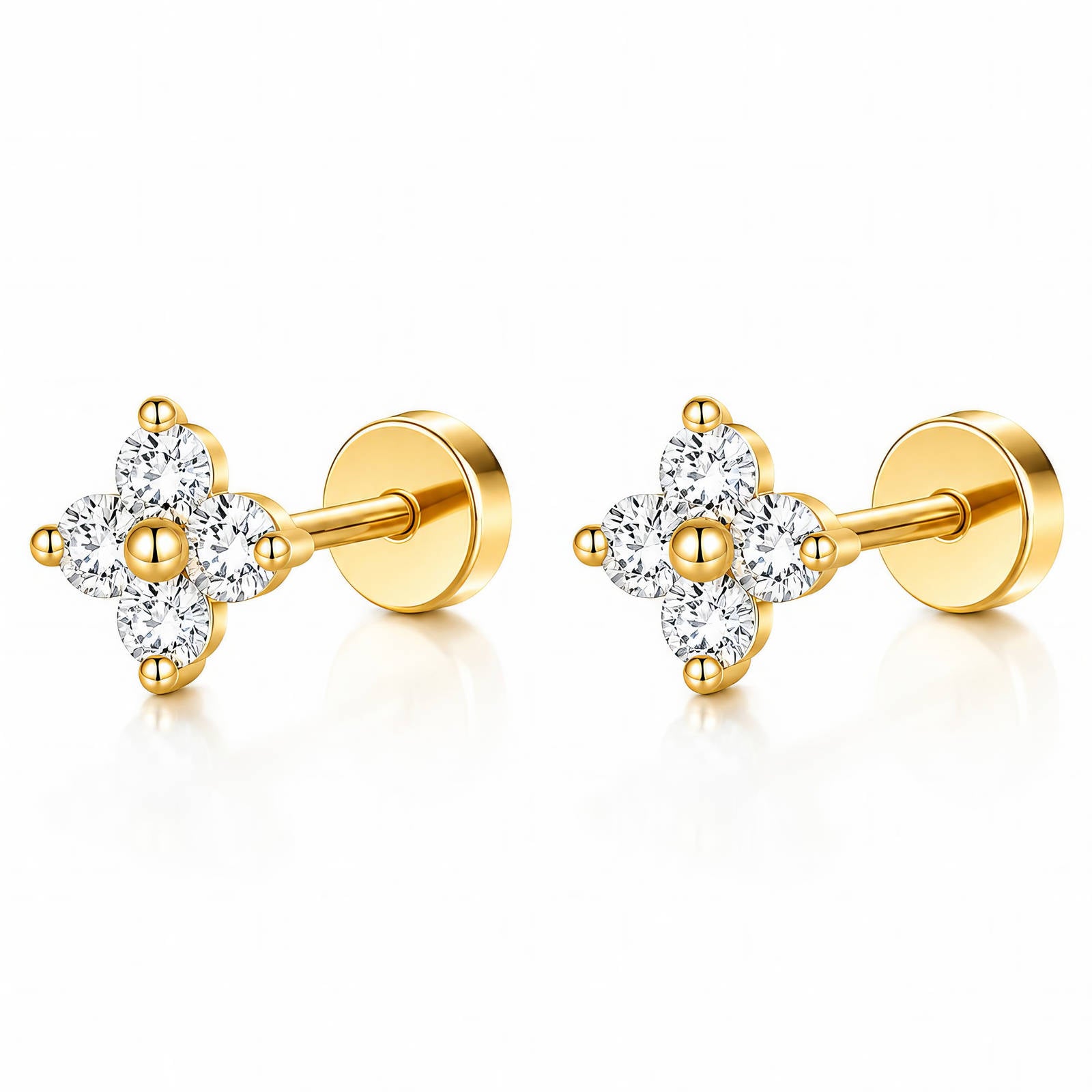 Flower Crystal Stud Earrings