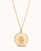 Fingerprint Charm Necklace - 18K Solid Gold