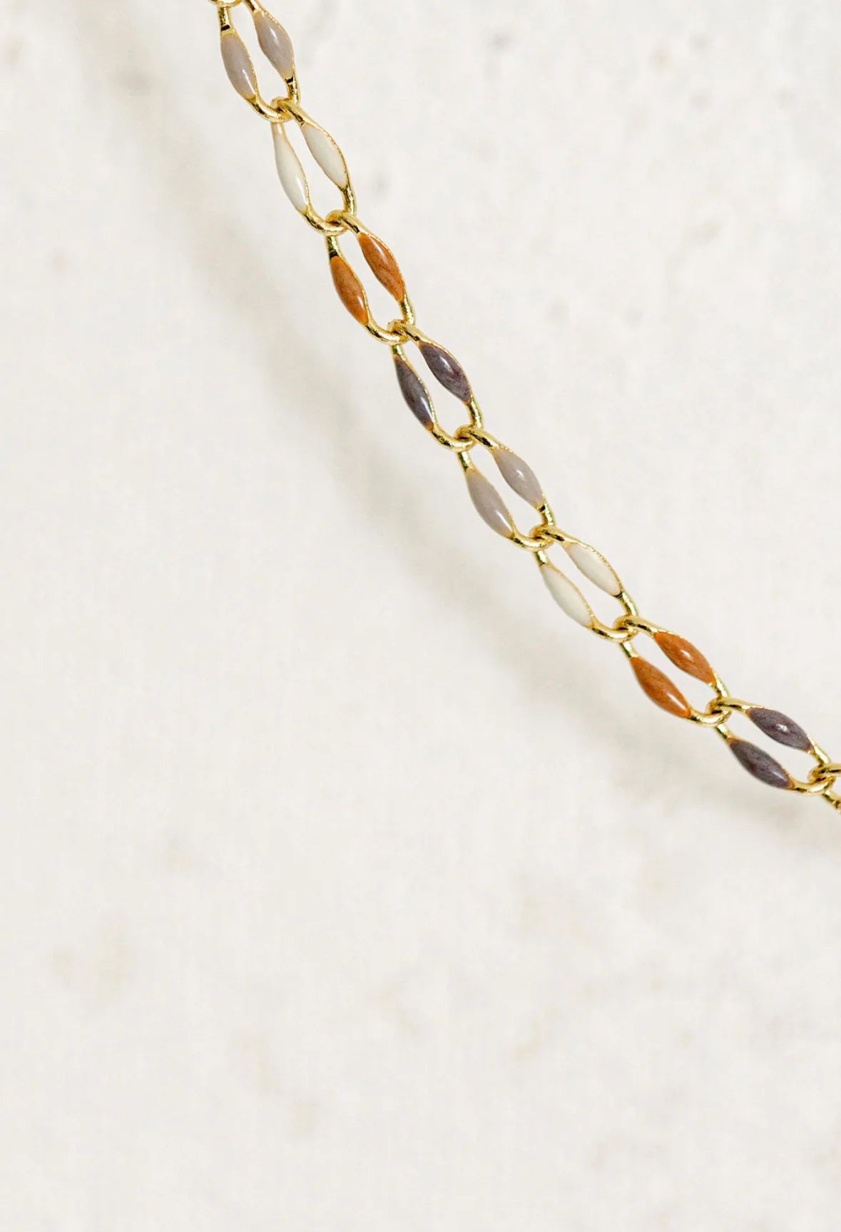 Latte - Gold Plated Enamel Chain