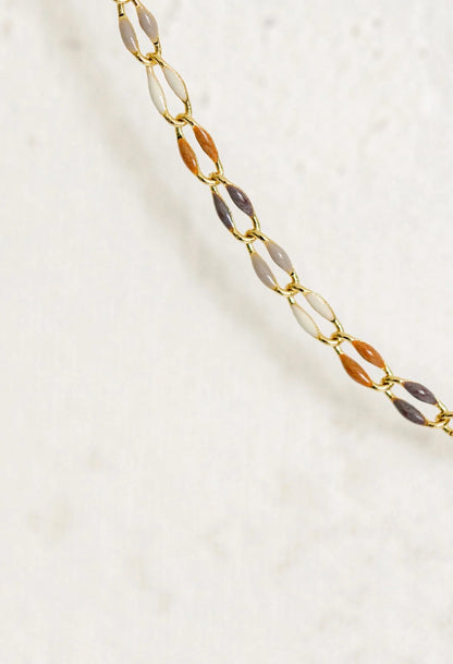 Latte - Gold Plated Enamel Chain