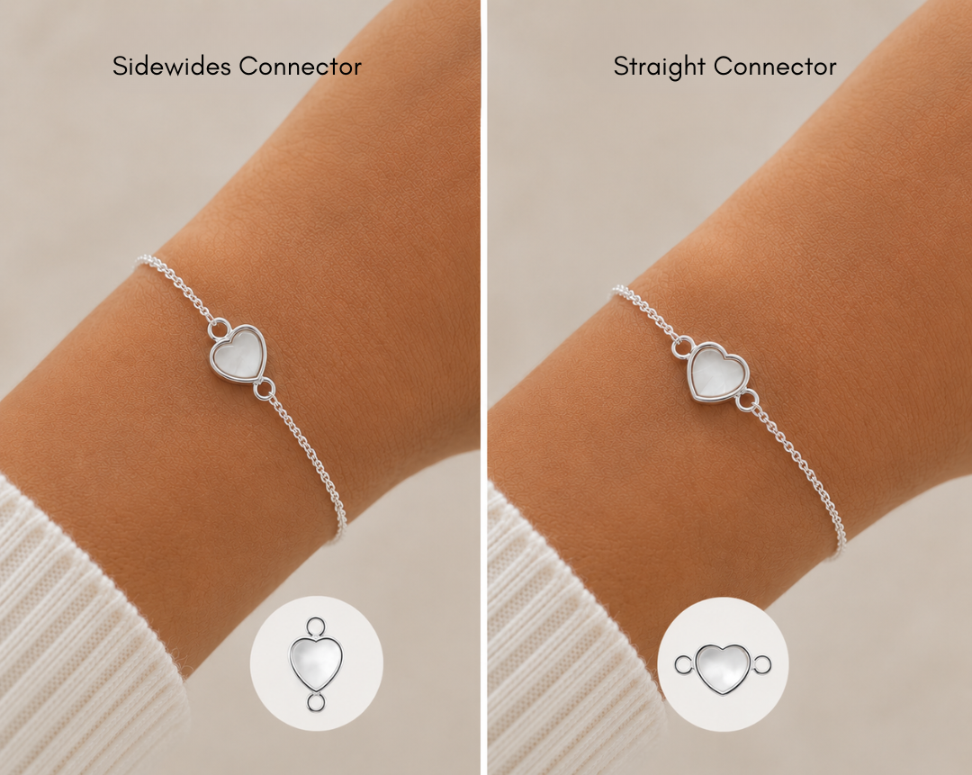 Sterling Silver Heart Connector Bracelet
