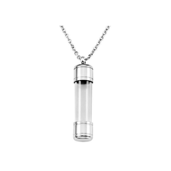 Stainless Steel Glass Cylinder Pendant/Necklace