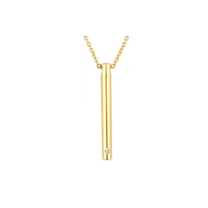 Stainless Steel Slim Tube Pendant/Necklace