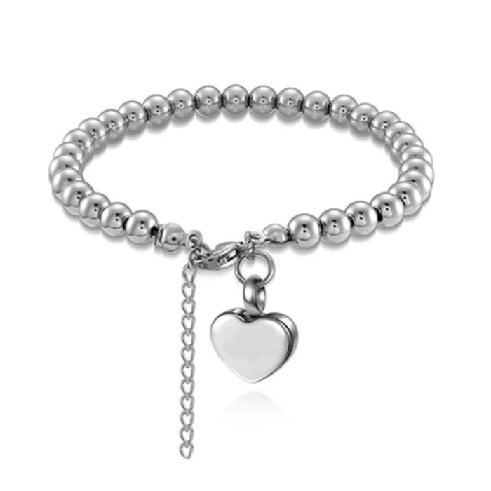 Stainless Steel Ball Heart Bracelet