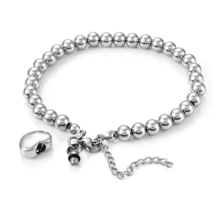 Stainless Steel Ball Heart Bracelet