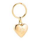 Stainless Steel Paw Print Heart Keychain Urn
