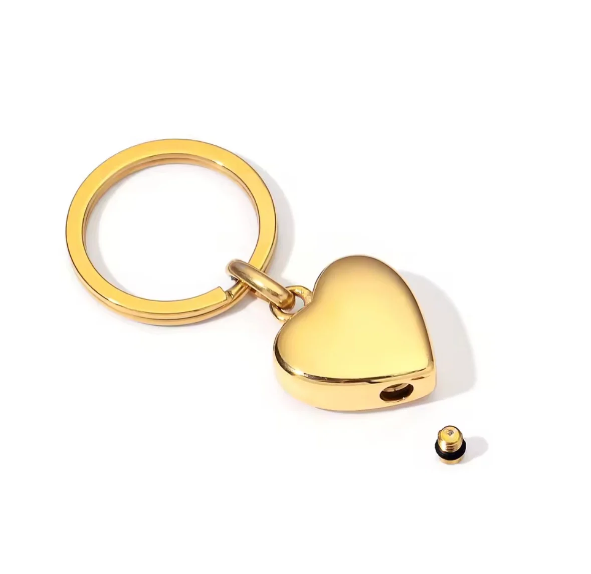 Stainless Steel Heart Urn Keychain