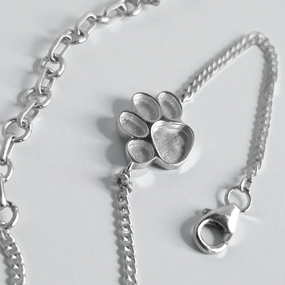 Sterling Silver Paw Print Adjustable Bracelet
