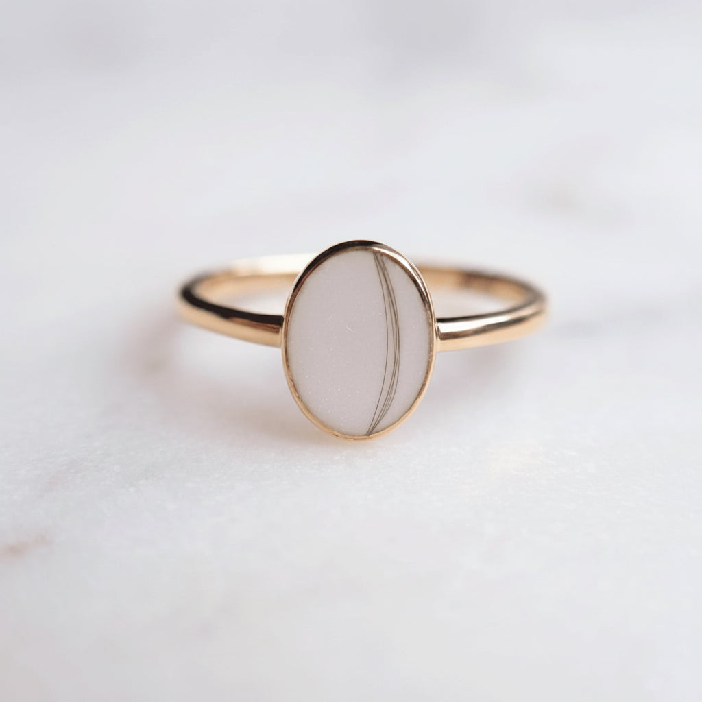 Solid Gold Oval Ring