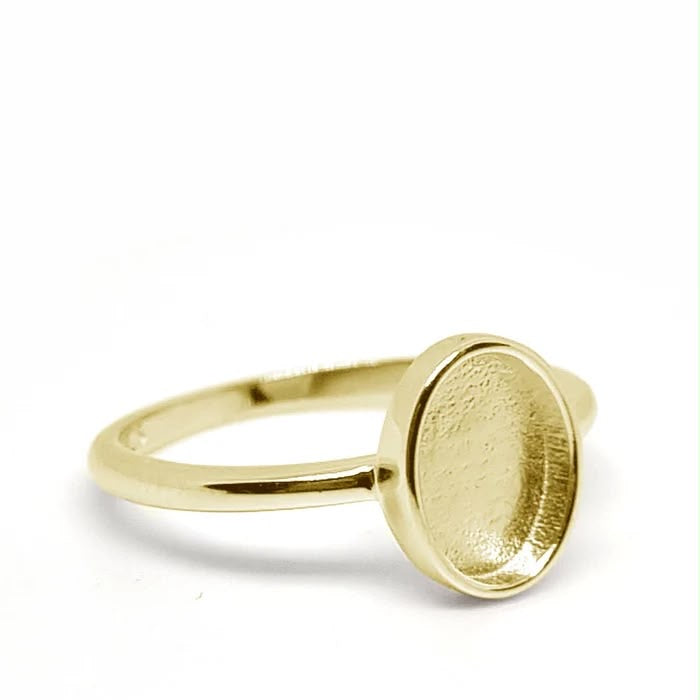 Solid Gold Oval Ring
