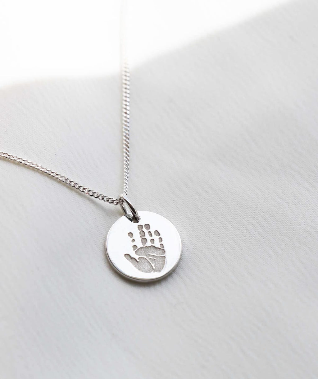 Handprint/Footprint Charm Necklace - Sterling Silver