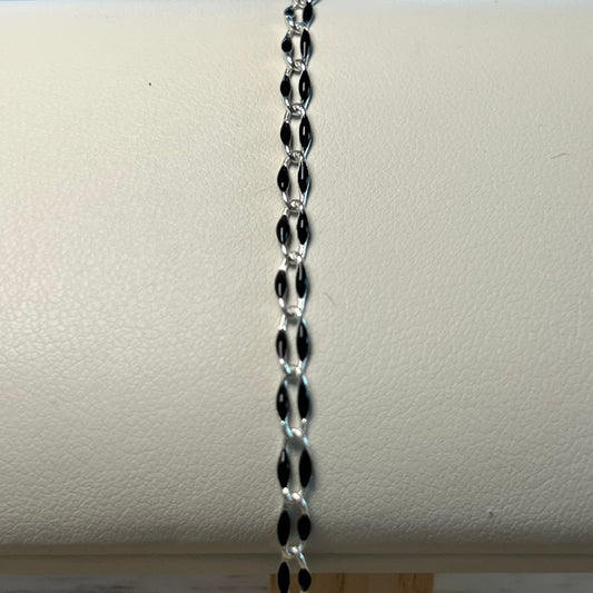 Black - Sterling Silver Enamel Chain