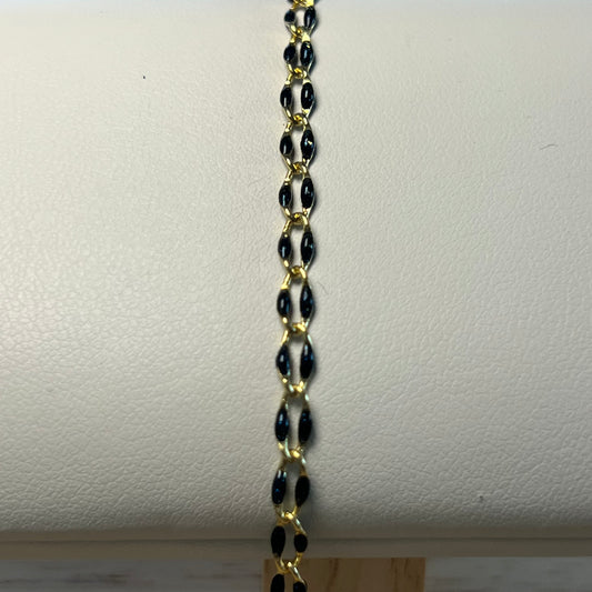 Midnight - Gold Plated Enamel Chain