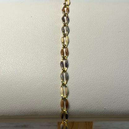 Latte - Gold Plated Enamel Chain