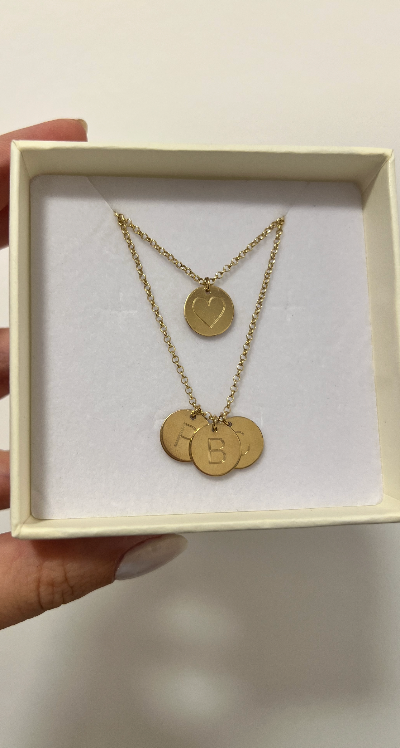 Double Layer Engraving Necklace