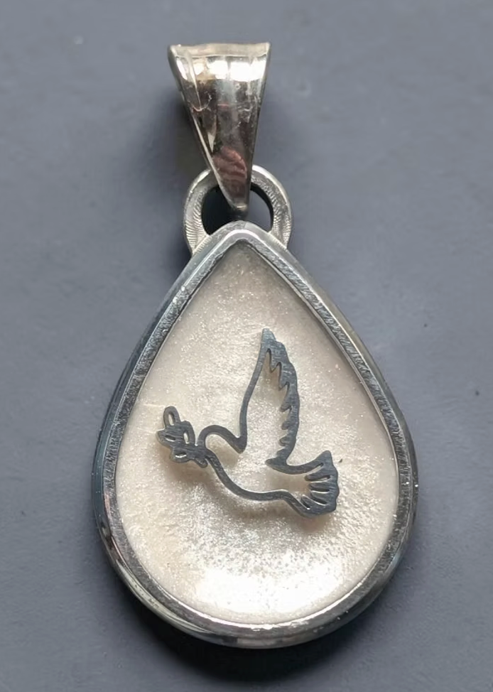 Stainless Steel Teardrop Keepsake Necklace with Insert