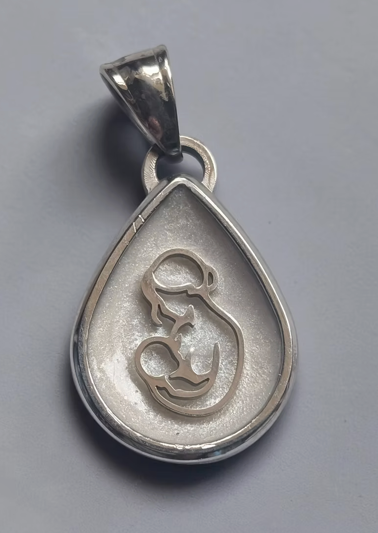 Stainless Steel Teardrop Keepsake Necklace with Insert