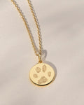 Pawprint Charm Necklace - 18K Solid Gold