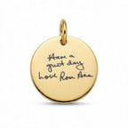 Handwriting Charm Necklace - 18K Solid Gold